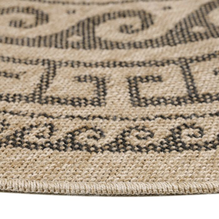 Comilla Rishi buitenkleed rond Ø 120cm jute zwart