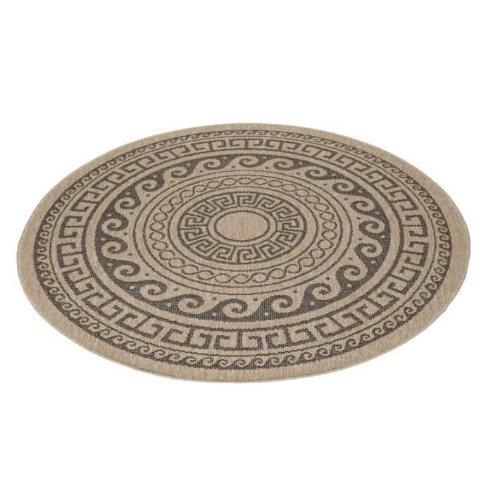 Comilla Rishi buitenkleed rond Ø 120cm jute zwart