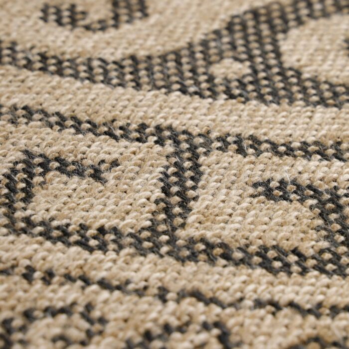 Comilla Rishi buitenkleed rond Ø 120cm jute zwart