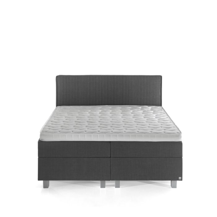 Slim opbergboxspring 140x200cm antraciet met NASA topdekmatras