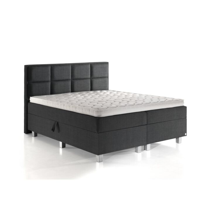 Grande opbergboxspring 160x200cm antraciet met NASA topdekmatras