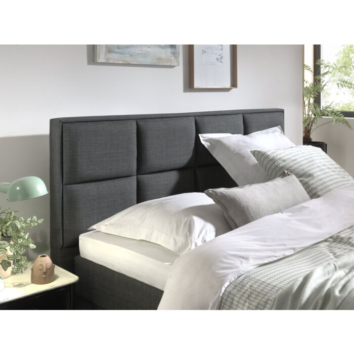 Grande opbergboxspring 160x200cm antraciet met NASA topdekmatras