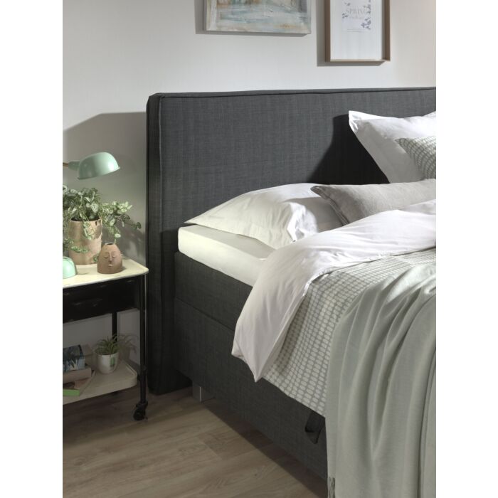 Slim opbergboxspring 180x200cm antraciet met NASA topdekmatras