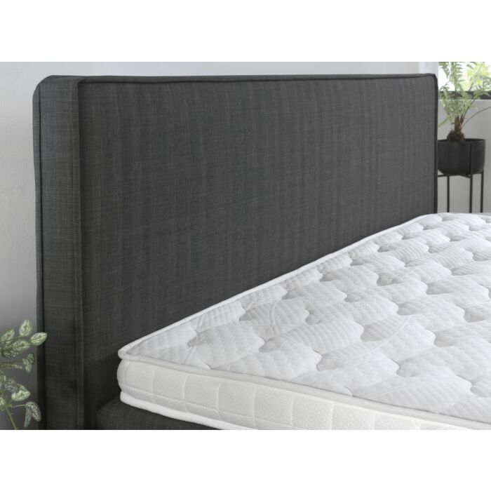 Slim opbergboxspring 140x200cm antraciet met NASA topdekmatras
