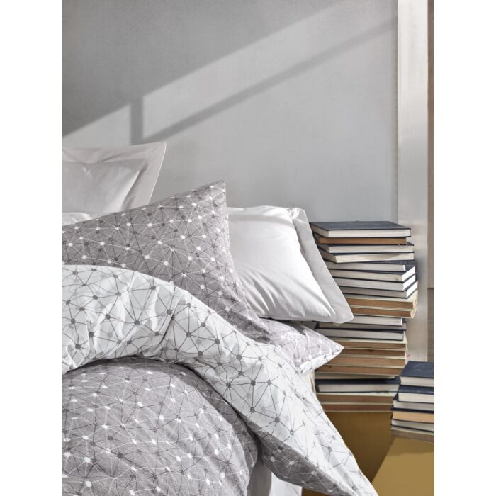 Minimal 2-persoons dekbedovertrekset 200x220cm katoen renforcé mottle nerts