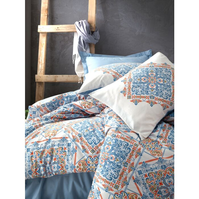 Bohem 2-persoons dekbedovertrekset 200x220cm katoen renforcé grande blauw