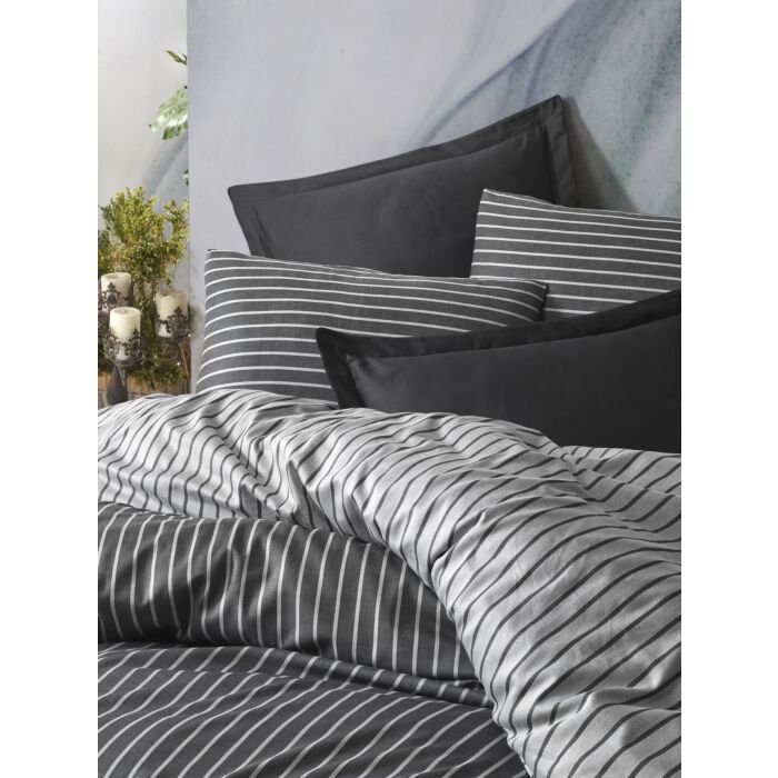 Bamboo 2-persoons dekbedovertrekset 200x220cm satijn antraciet