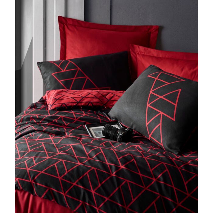 Dark 2-persoons dekbedovertrekset 200x220cm katoen renforcé shadow bordeaux