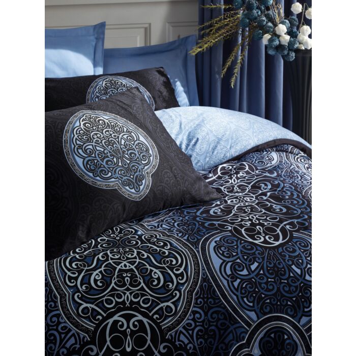 Saten Line 2-persoons dekbedovertrekset 200x220cm satijn glory blauw