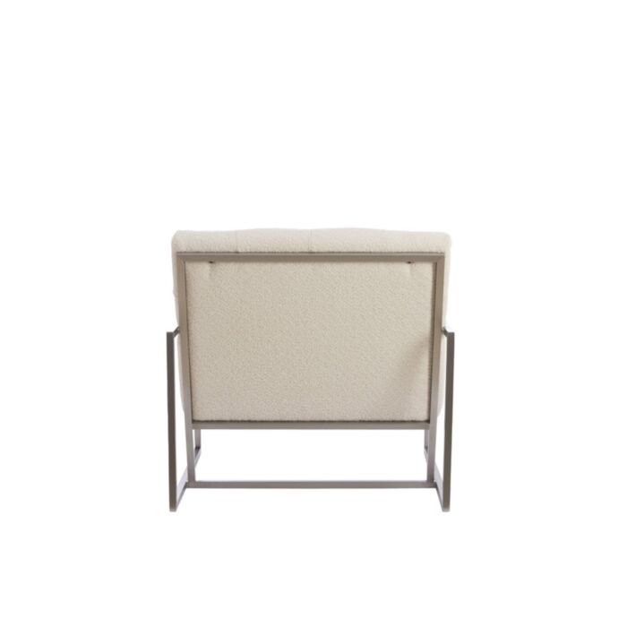 GENEVE fauteuil bouclé (lus) 81x71x70cm crème met nikkel poten