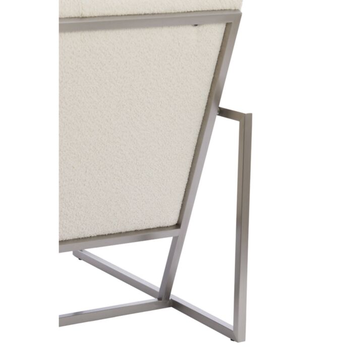 GENEVE fauteuil bouclé (lus) 81x71x70cm crème met nikkel poten