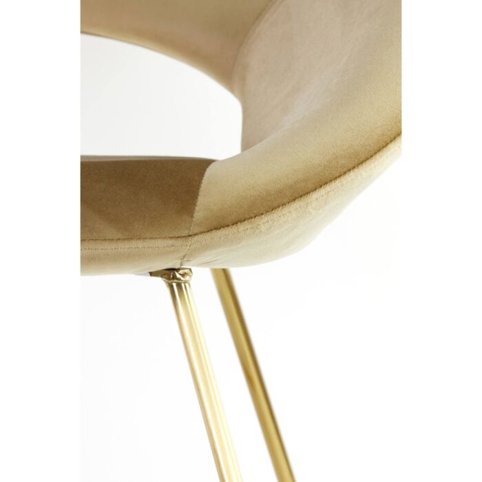 ANTONY fauteuil velvet 72x64x82cm glanzend goud met goud poten