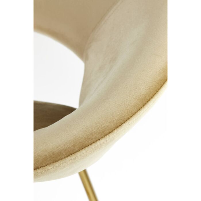 ANTONY fauteuil velvet 72x64x82cm glanzend goud met goud poten