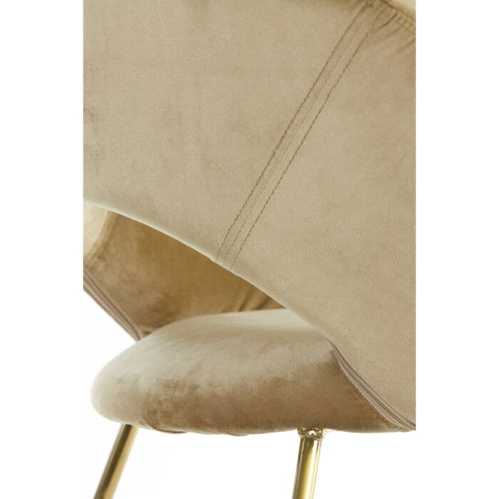 ANTONY fauteuil velvet 72x64x82cm glanzend goud met goud poten