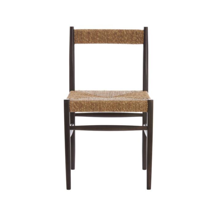 DINA houten fauteuil 48x44,5x82cm donker bruin en zeegras