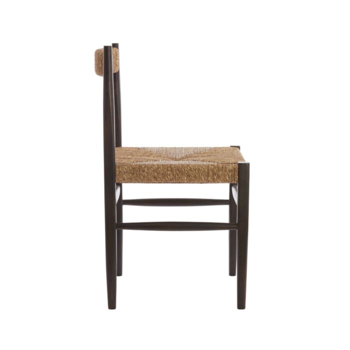 DINA houten fauteuil 48x44,5x82cm donker bruin en zeegras