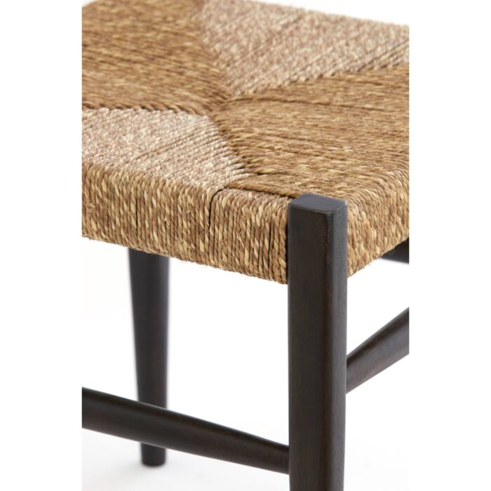 DINA houten fauteuil 48x44,5x82cm donker bruin en zeegras