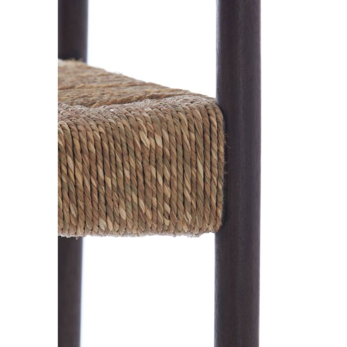 DINA houten fauteuil 48x44,5x82cm donker bruin en zeegras