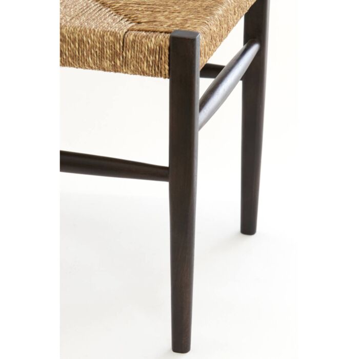 DINA houten fauteuil 48x44,5x82cm donker bruin en zeegras