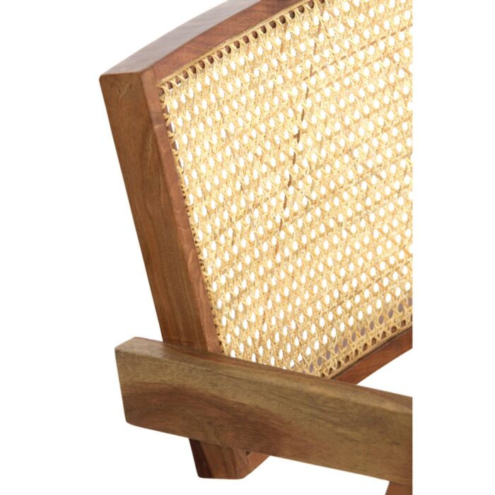 MORAZAN houten fauteuil 56x53x79cm naturel en rotan naturel