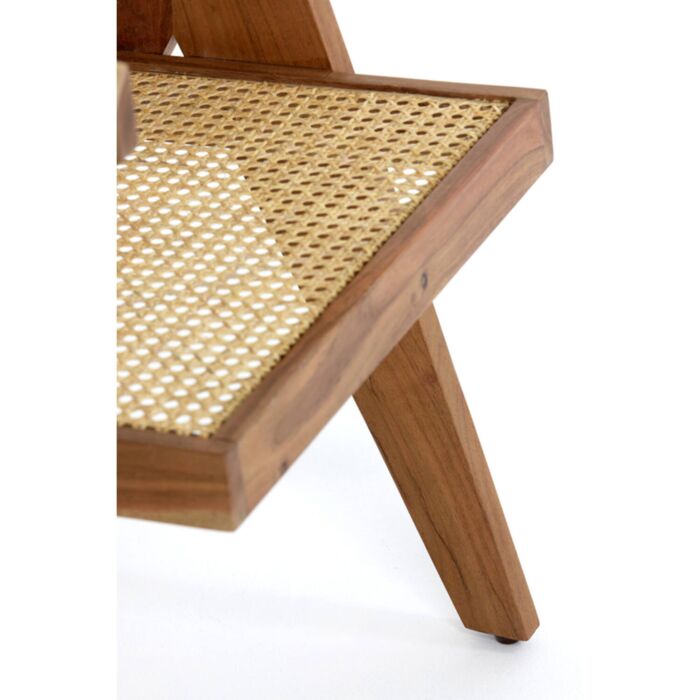 MORAZAN houten fauteuil 56x53x79cm naturel en rotan naturel