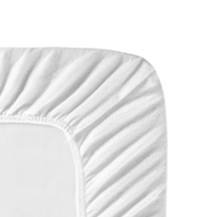 Cinderella enkele splittopper hoeslaken 200x200/210cm molton stretch wit (tot 15cm)
