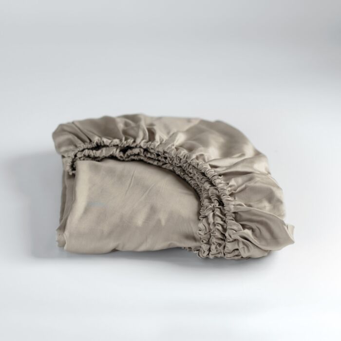 Cinderella Sundays hoeslaken 100x200cm satijn taupe (tot 25cm)