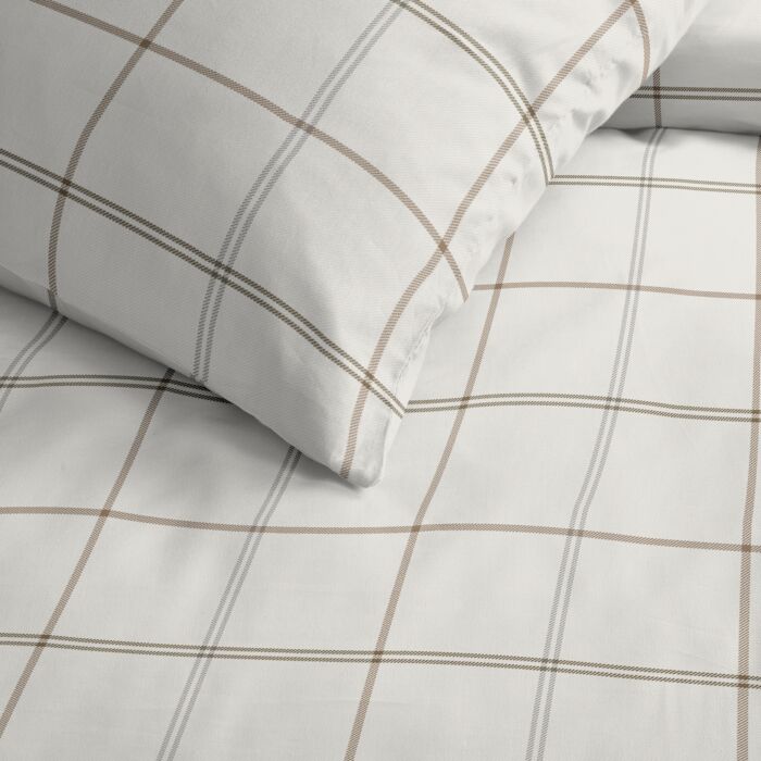 Cinderella Gridde 2-persoons dekbedovertrekset 200x220cm katoen gebroken wit