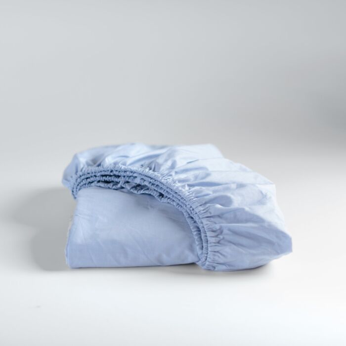 Cinderella Sundays hoeslaken 90x210cm satijn zacht blauw (tot 25cm)