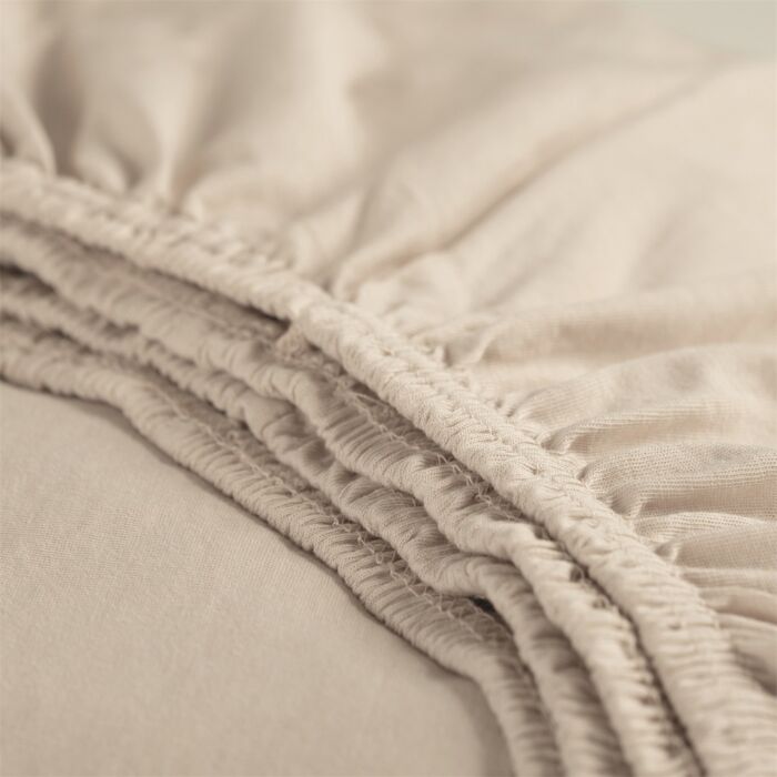 Cinderella hoeslaken 160x200cm jersey licht zandkleur (tot 25cm)