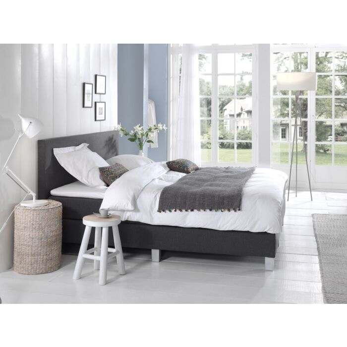 Comfort 2.0 vlakke boxspring 200x200cm antraciet