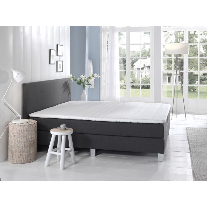 Comfort 2.0 vlakke boxspring 200x200cm antraciet