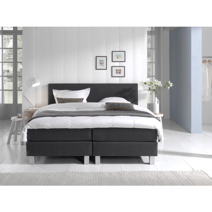 Comfort 2.0 vlakke boxspring 200x200cm antraciet