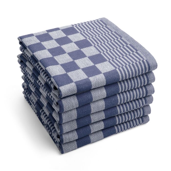 Clean & Tidy theedoek 50x70cm blauw (6 stuks)