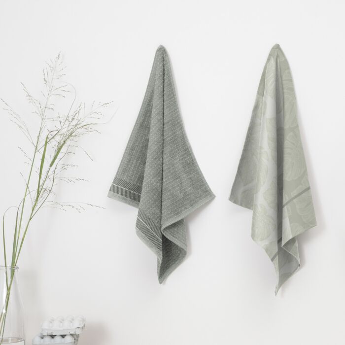 DDDDD Monstera theedoek 60x65cm crème (6 stuks)