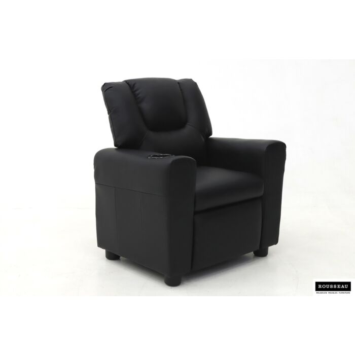 Rena Mini-Relaxfauteuil – Manueel Verstelbaar – Kunstleer – Zwart