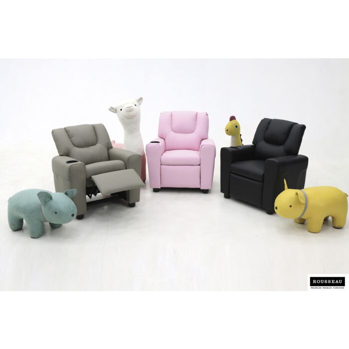 Rena Mini-Relaxfauteuil – Manueel Verstelbaar – Kunstleer – Zwart