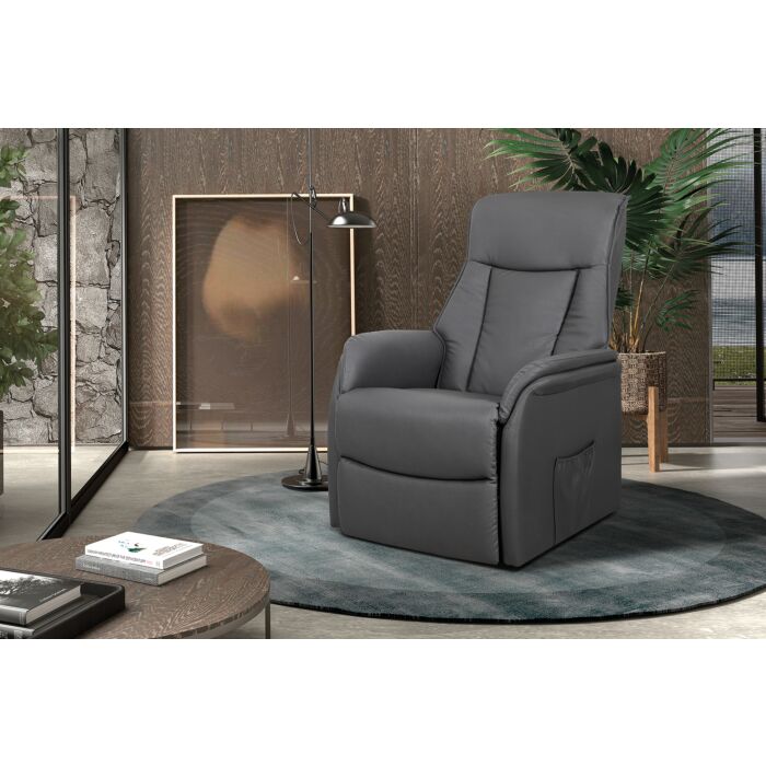 Miana Electrische Relaxfauteuil met Lift – Kunstleer – Grijs
