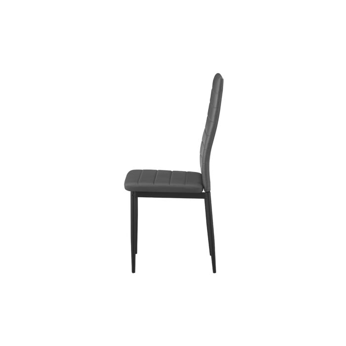Kenso Eetkamerstoelenset – Kunstleer – Grijs – 4 Stuks