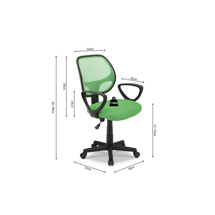 Hivo Bureaustoel – Mesh Stof – Lime
