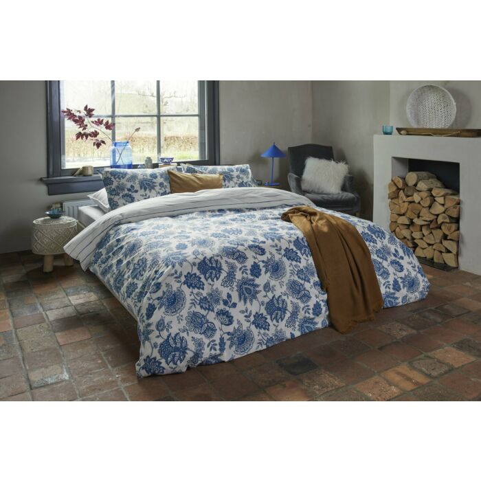 Blue Memories dekbedovertrek 155x220cm blauw/wit