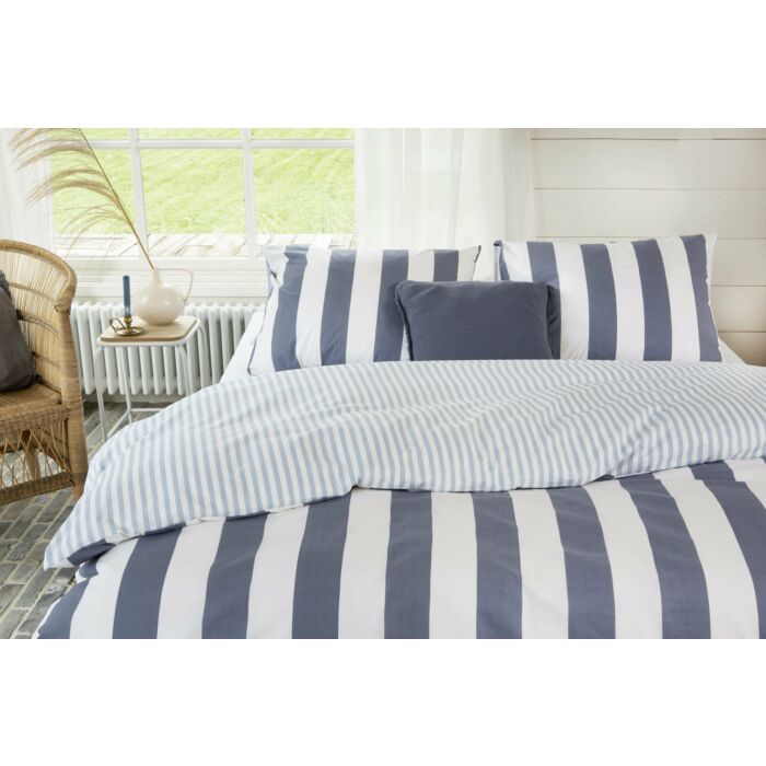 Classic Stripe dekbedovertrek 200x200cm blauw