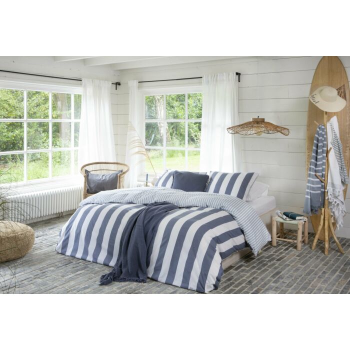 Classic Stripe dekbedovertrek 200x200cm blauw