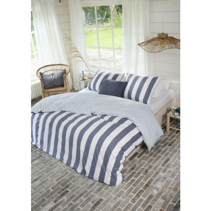 Classic Stripe dekbedovertrek 200x200cm blauw