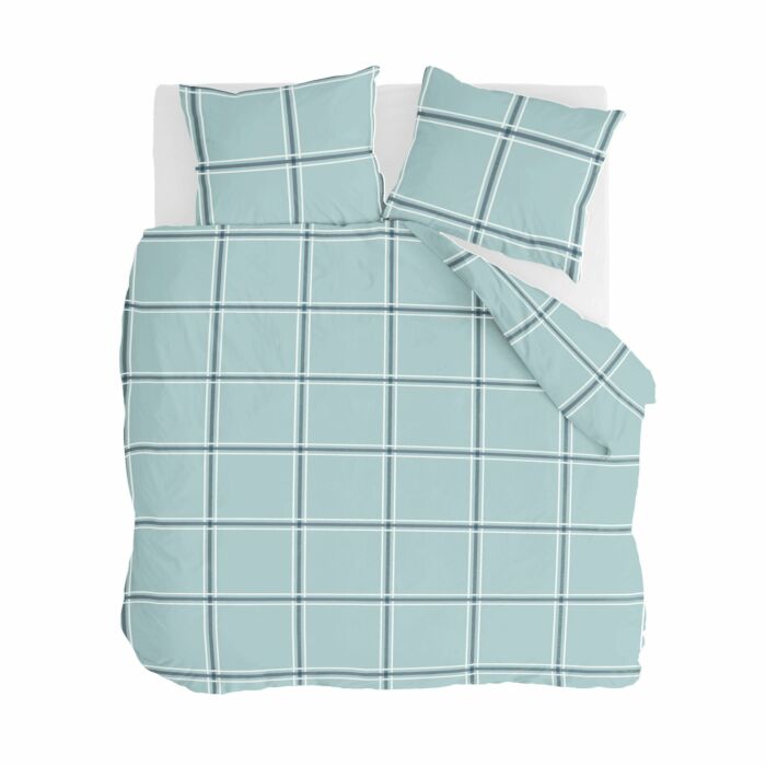 Soft Squares dekbedovertrek 240x220cm blauw