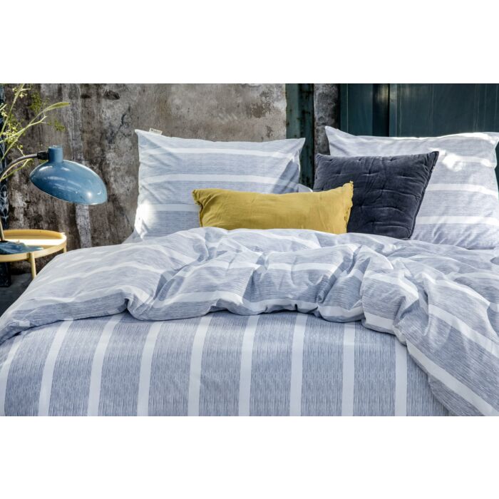 Stripe Along dekbedovertrek 135x200cm blauw