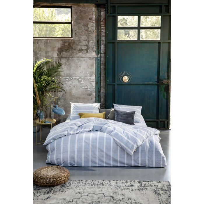 Stripe Along dekbedovertrek 135x200cm blauw