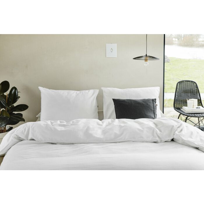 Vintage Cotton dekbedovertrek 155x220cm wit