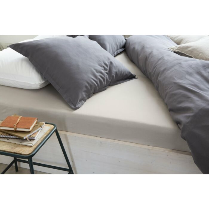 Jersey Stretch hoeslaken 180x200/210cm zandkleur