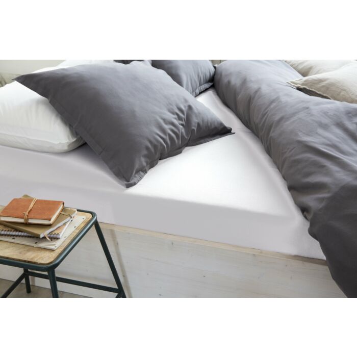 Jersey Stretch hoeslaken 140x200/210cm wit